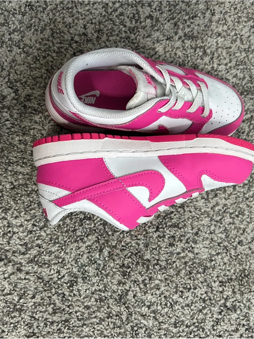 Nike Kids Hot Pink and White Low-Top Sneakers